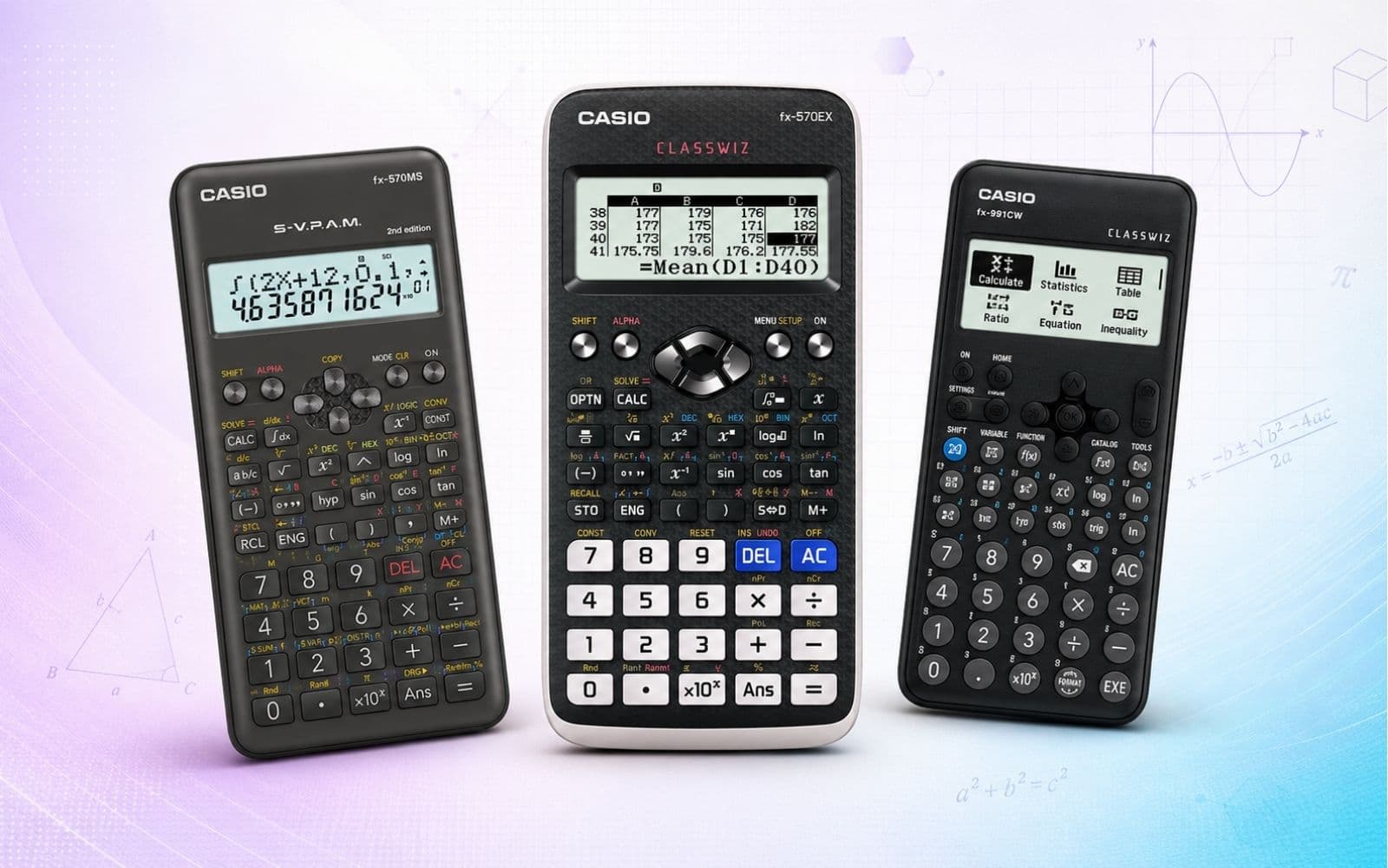 Perbandingan tiga kalkulator saintifik Casio untuk pelajar SPM